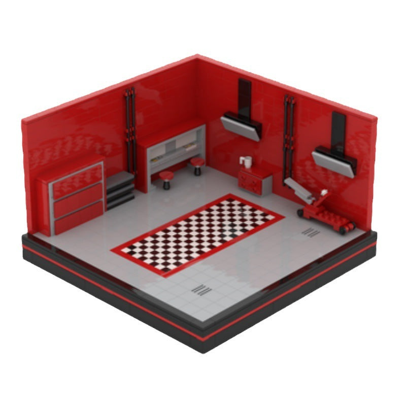 Garage Parking Lot Plastic Building Blocks Toy Model Ornaments