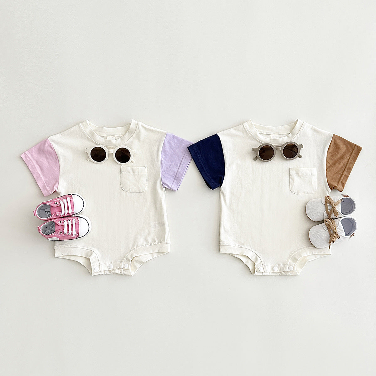 Baby's Comfortable Crew Neck Casual Triangle Jumpsuit