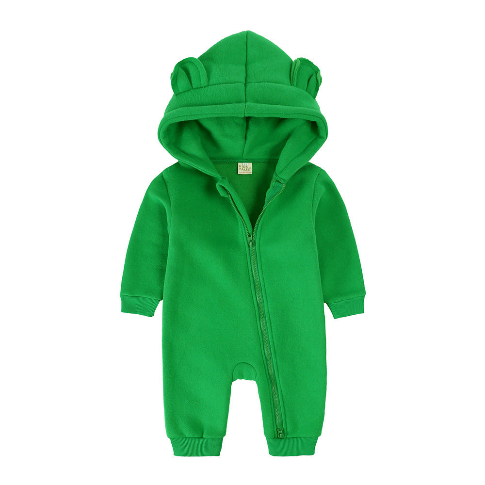 Baby Fashion Simple Solid Color Thick Jumpsuit