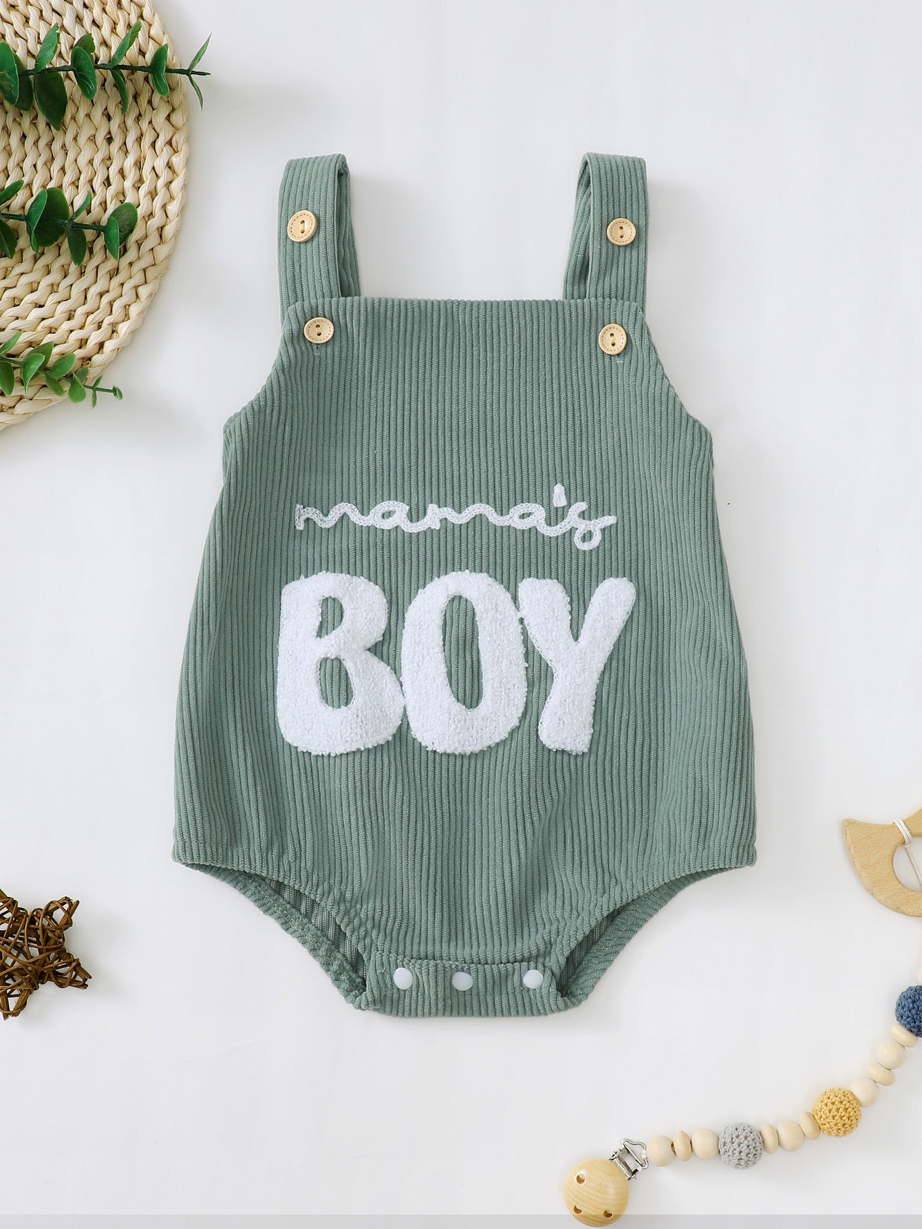Male And Female Baby Corduroy Suspender Towel Embroidery