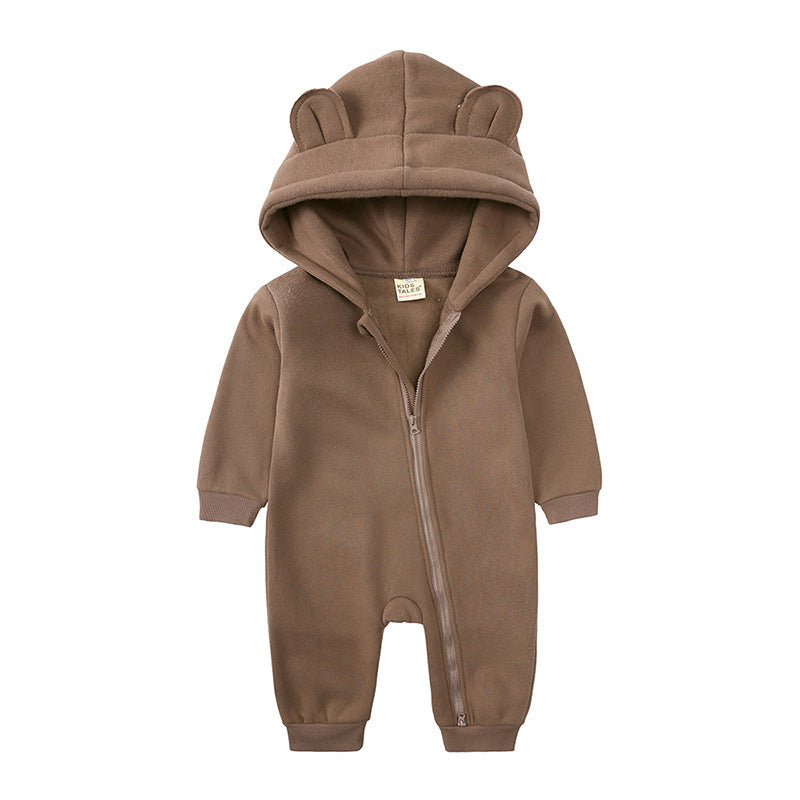 Baby Fashion Simple Solid Color Thick Jumpsuit