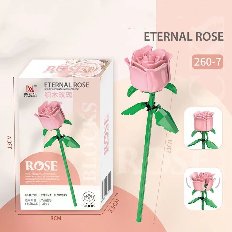 Valentine's Day Rose Puzzle Assembled Building Block Toys