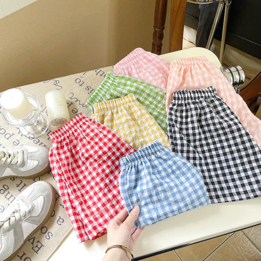 Fashion Personality Girls' Shorts Versatile Lattice