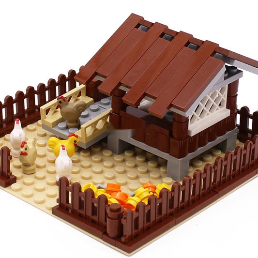 MOC Small Particle Building Blocks Animal Farm Scene Dispersion Accessories Suit
