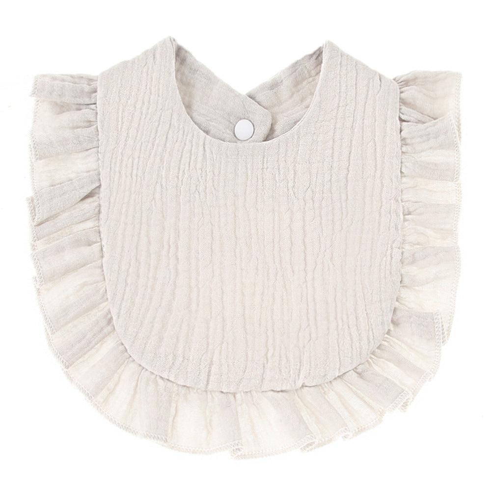 Ruffled Cotton Gauze Lace Bib Saliva Pocket