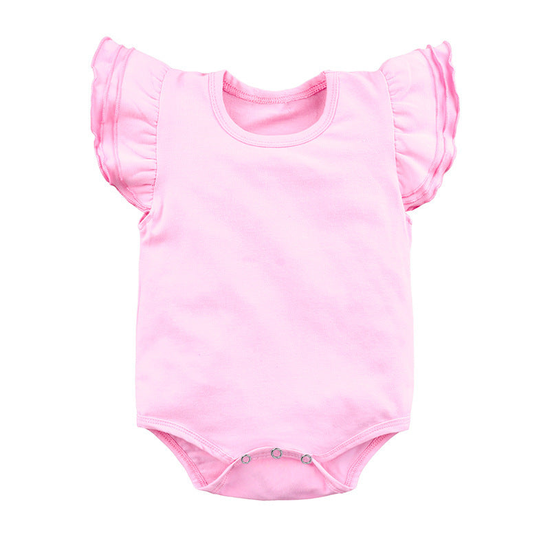 Children's Clothing Candy Color Ruffled Girls' Onesie Baby Romper