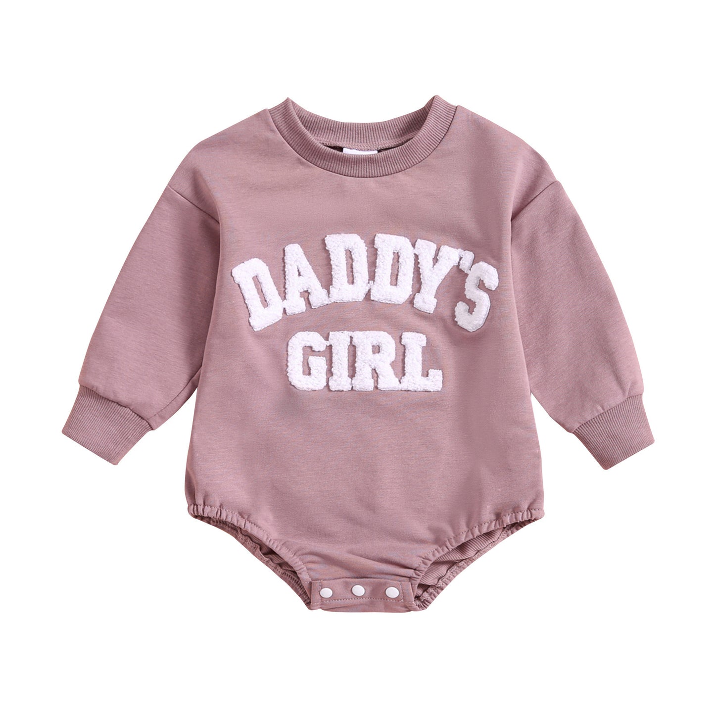 Boys And Girls Round Neck Letter Show Flower Triangle Long-sleeve Jumpsuit