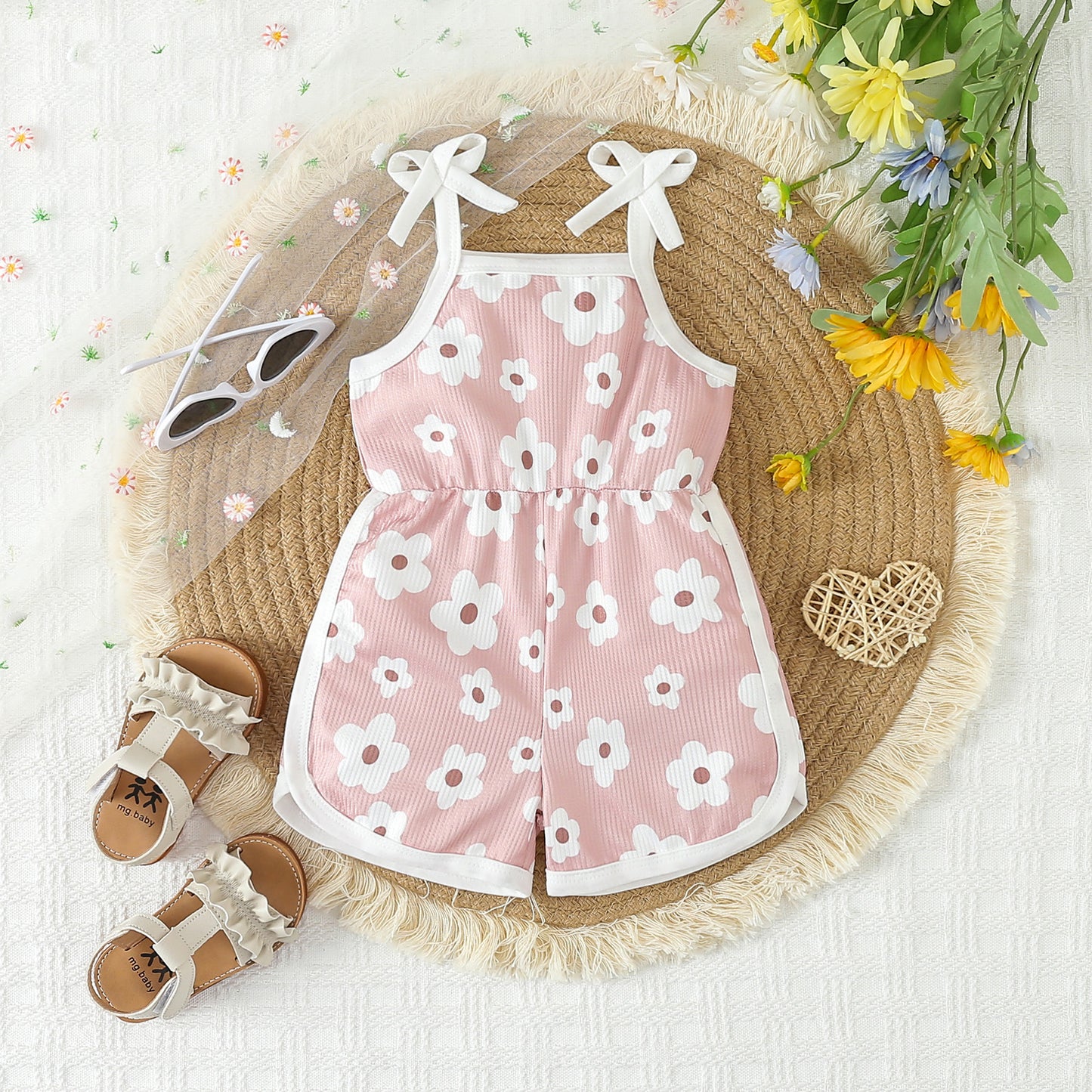 Summer New Girls' Jumpsuit Printed Sling
