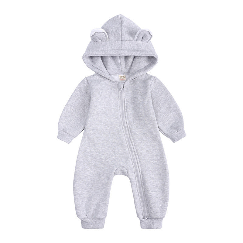 Baby Fashion Simple Solid Color Thick Jumpsuit