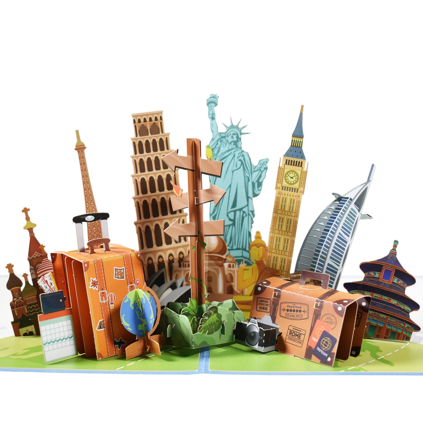 3D Three-dimensional Travel Card Handmade Card Paper Carving