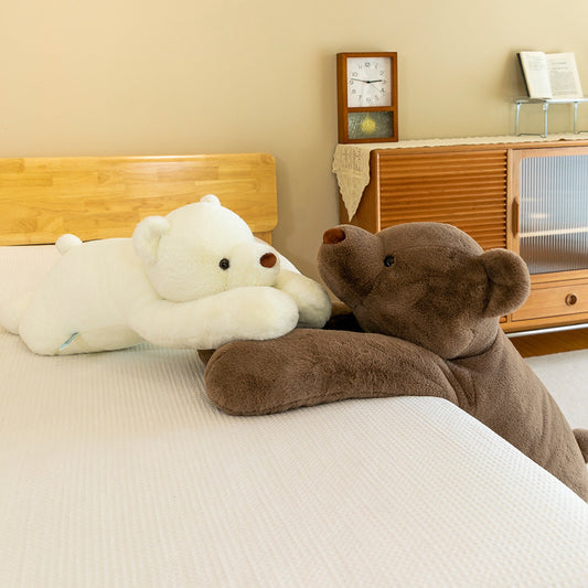 Lazy Brown Prone Bear Plush Toy Doll