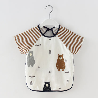 Baby Dinner Coverall Bib Spring And Autumn Long Sleeve Apron