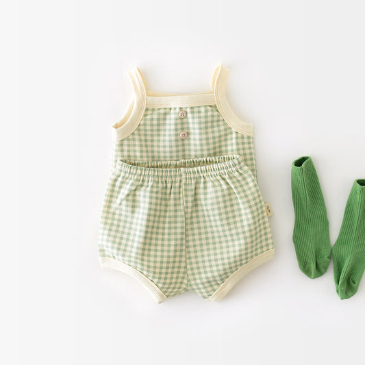 Baby Suit Summer Pajamas New Korean Style Infant Thin Suspenders Vest Shorts Boys 'and Girls' Home Wear