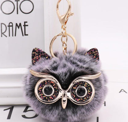 Lovely Owl Plush Doll Kids Favors Fur Ball Key Chain