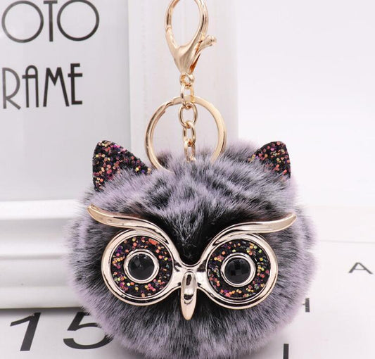 Lovely Owl Plush Doll Kids Favors Fur Ball Key Chain