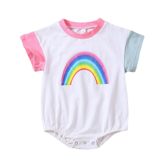 Spring Spot Cotton Pink Short-sleeved Non-hooded Wholesale Thin Women's Pullover Summer Jumpsuit