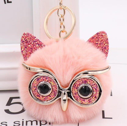 Lovely Owl Plush Doll Kids Favors Fur Ball Key Chain