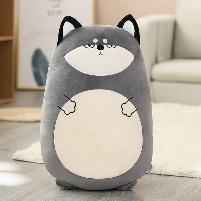 Cartoon cute animal dinosaur pig husky plush pillow cushion