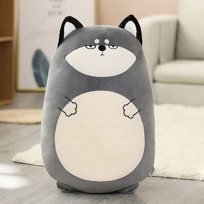 Cartoon cute animal dinosaur pig husky plush pillow cushion
