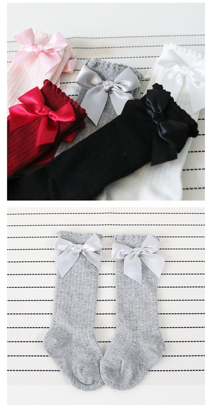 Bow lace vertical stockings
