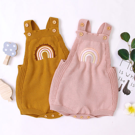 Knitted jumpsuit triangle halter