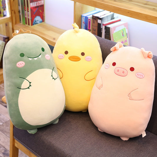 Net Red Cute Cartoon Plush Toy Lazy Sleeping Round Pillow New Creative Girl Heart Pillow