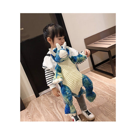 Creative 3D Dinosaur Backpack for Children Cartoon Animal Plush Dinosaurs Bag Cute Funny Parent-child Bags for Girl Boys
