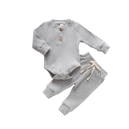 Infant Newborn Baby Girls Boys Spring Autumn Ribbed Solid