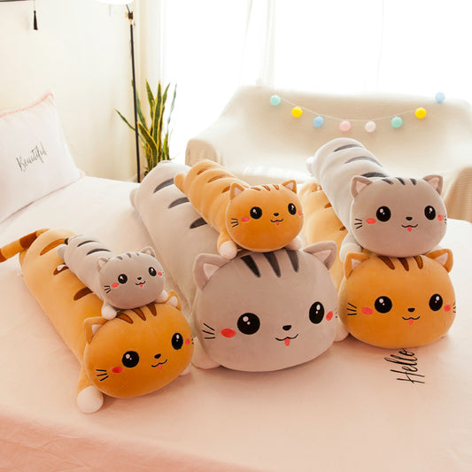 Foreign Trade Export Plush Toy Online Store Lying Down Happy Cat Pillow