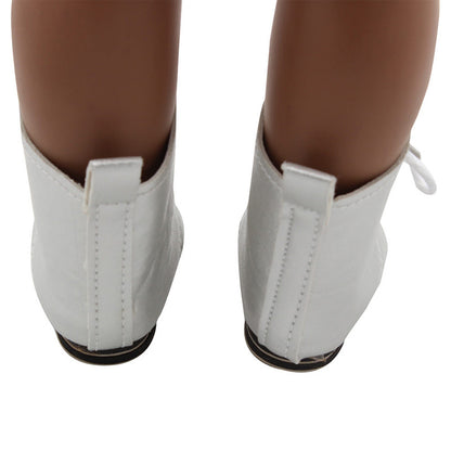 18 Inch Doll Lace-Up Boots American Doll PU Leather Shoes