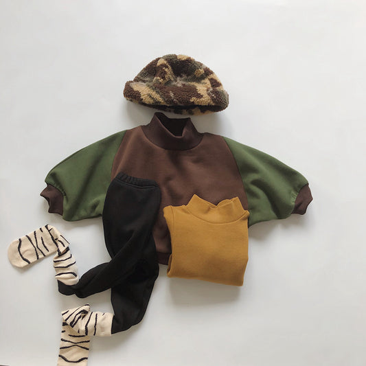 Fleece Pullover Baby Fleece Top Turtleneck Sweater