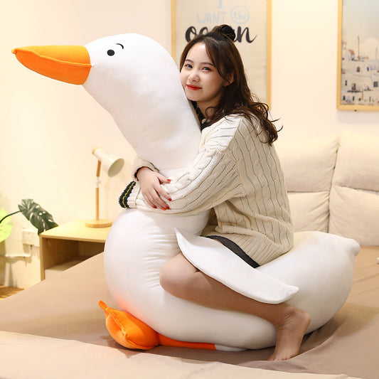 Cross-Border Hot Sale Big White Goose Doll Plush Toy Bed Sleeping Pillow Cushion Girl Child Doll Doll