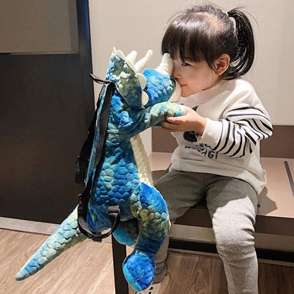 Creative 3D Dinosaur Backpack for Children Cartoon Animal Plush Dinosaurs Bag Cute Funny Parent-child Bags for Girl Boys