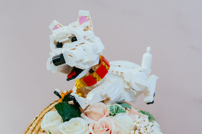 Cute Dog West Highland White Terrier Small Particle Assembly Building Blocks