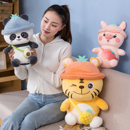 Cute Strawberry Pig Doll Pillow Cartoon Plush Toy