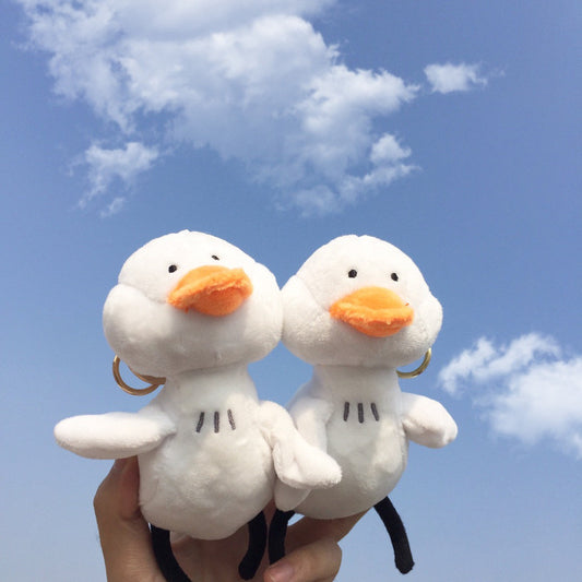 Little white duck plush pendant