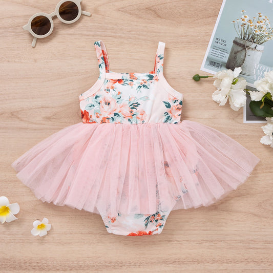 Sling Triangle Bottom-covering Floral Jumpsuit