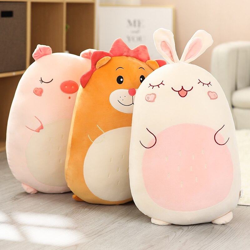 Cartoon cute animal dinosaur pig husky plush pillow cushion