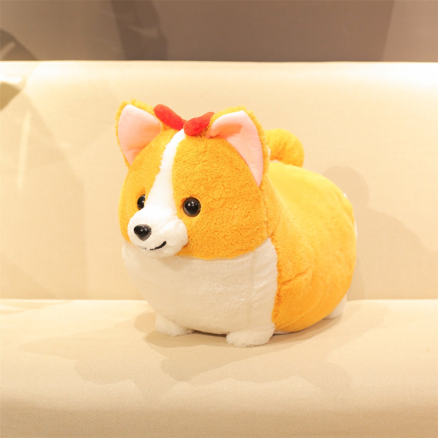 Peach Heart Butt Corgi Doll Corgi Dog Plush Toy