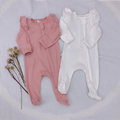 Long-sleeved Knitted Stretch Cotton Suit For Girls