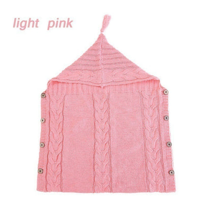 Infant Baby Tassel Ca P Sleeping Bag Sweater Wooden Button Hooded Sleeping Bag