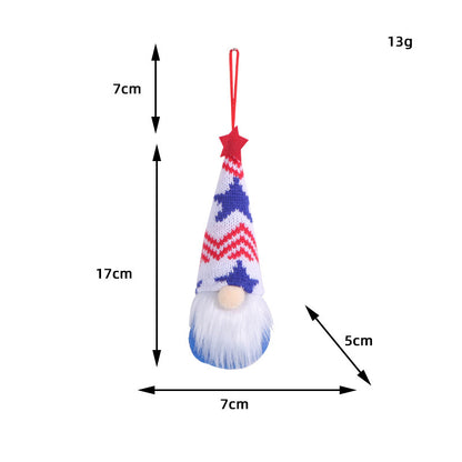 Star Striped Knitted Hat Decoration Small Pendant