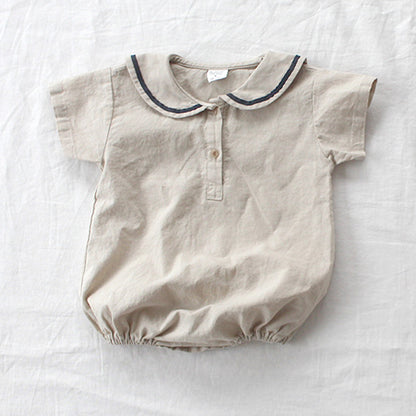 Ultra-thin Cool Lapel Baby College Style Jumpsuit