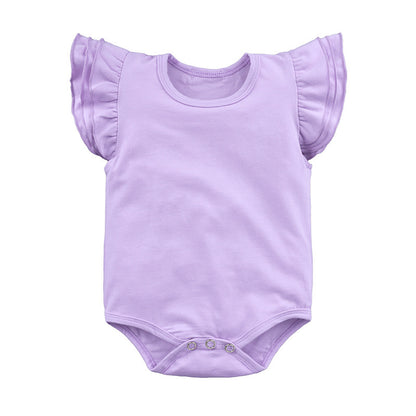 Children's Clothing Candy Color Ruffled Girls' Onesie Baby Romper