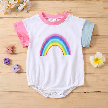 Spring Spot Cotton Pink Short-sleeved Non-hooded Wholesale Thin Women's Pullover Summer Jumpsuit