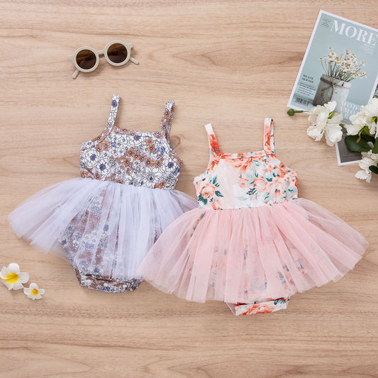 Sling Triangle Bottom-covering Floral Jumpsuit