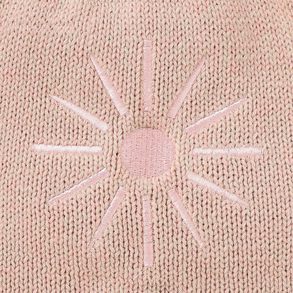 Ins Hot Fall New Baby Sunflower Embroidered Straps Knitted Jumpsuit