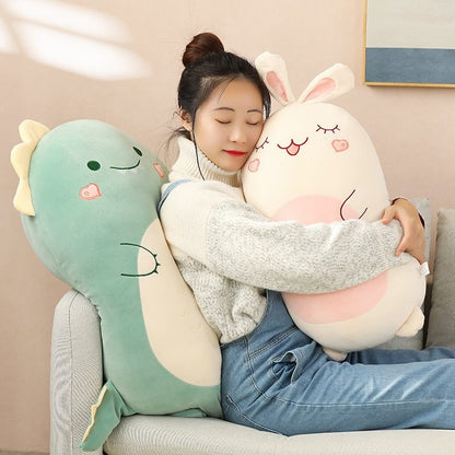 Cartoon cute animal dinosaur pig husky plush pillow cushion