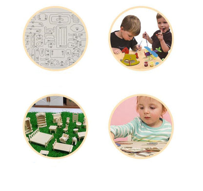 3D wooden house puzzle toy