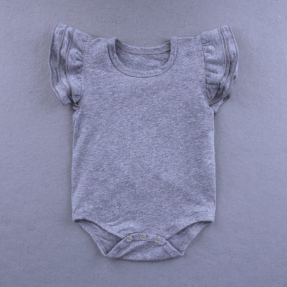 Children's Clothing Candy Color Ruffled Girls' Onesie Baby Romper